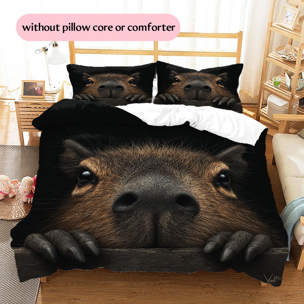 Povlečení s kapybarami Domácí dekorace Narozeninový dárek (1 * povlak na peřinu + 2 * povlak na polštář, bez jádra)