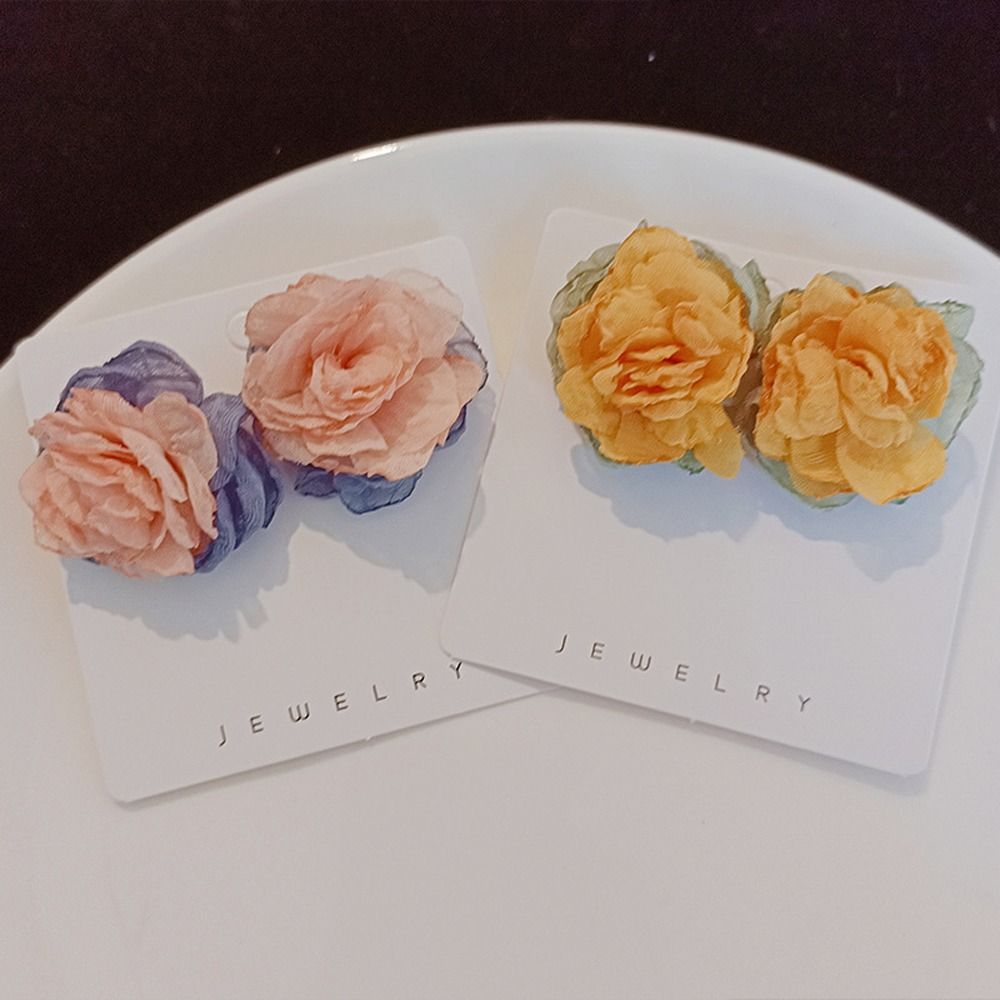 Contrast Color Girl Gift Girl Stud Earrings Ear Studs Korean Style Earrings Women Flowers Earrings