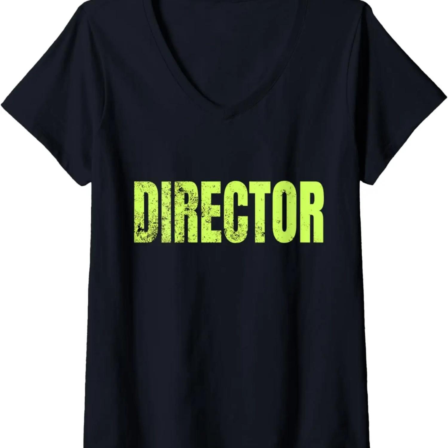 Womens Film Director Filmmaker Cameraman Movie Maker Film Crew V-Neck T-Shirt,Comfortable pure cotton S чёрный