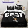 Lenjerie de pat cu model Lionel Messi Decorațiuni pentru casă Cadou de ziua de naștere (1 * husă de pilotă + 2 * fețe de pernă, fără miez),merchandise pentru fani.