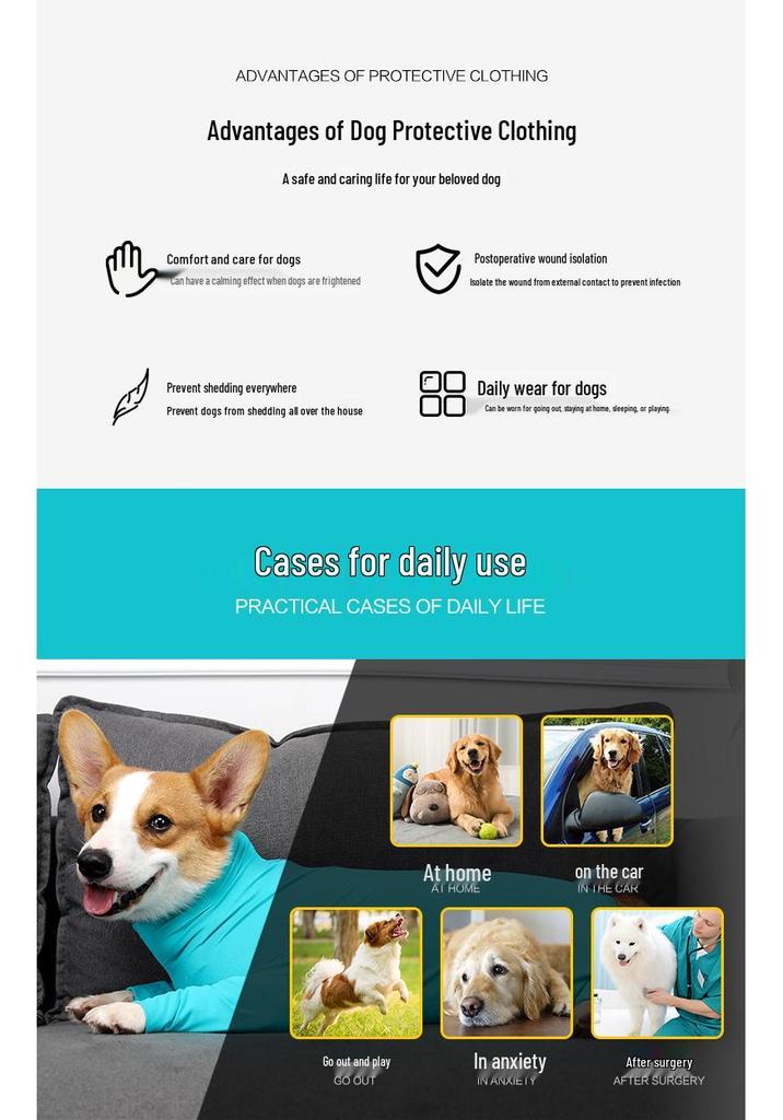 Breathable Anti-Shedding Four-Legged Pet Outfit for Small & Medium Dogs
