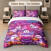Halloween Theme Custom Text Or Name 3Pcs Bedding Set 1 Flat Sheet & 2 Pillowcases Personalized Home Bedding