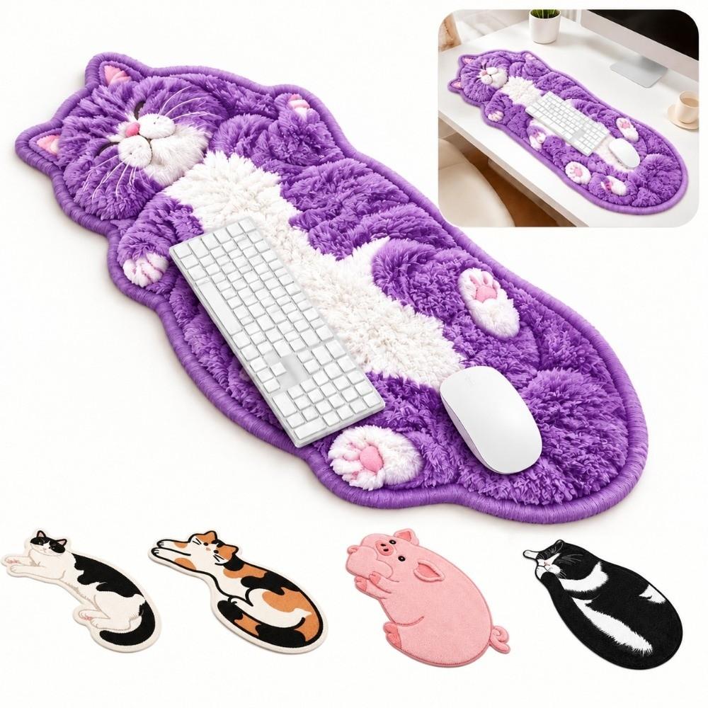 Cartoon Cat Mouse Pad Non-Slip Writing Mat Funny Laptop Table Mat for Home&Office