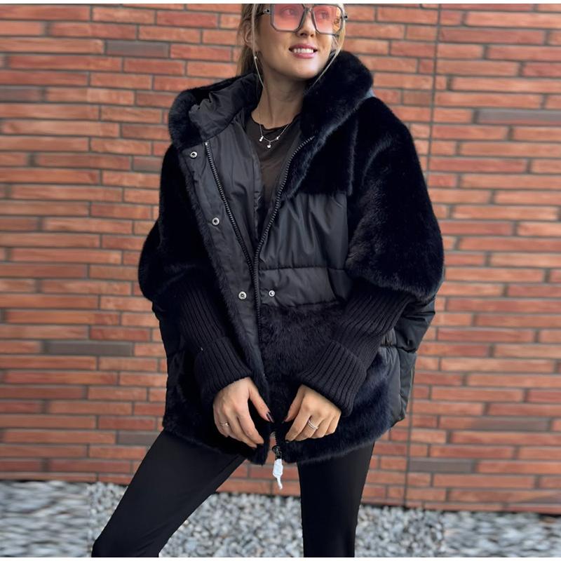 Stitching Cotton Jacket Zipper Jacket Lady Solid Color Down Cotton Winter Women Jackets Fashion Casual Style Cotton Clothes