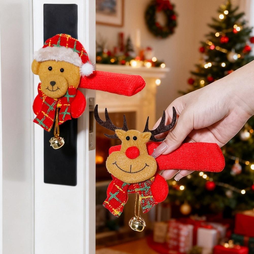 Festive Door Knob Cover Christmas Door Handle Cover Festive Home Setting For Door Handles Christmas Decoration