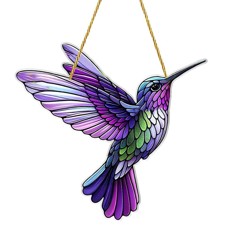 Crystal Sky Stained Art Ornament, Crystal Inspired Acrylic Bird Hanging Decoration, Diamond Art Bird Window Hanging, For Gardens Indoor Window