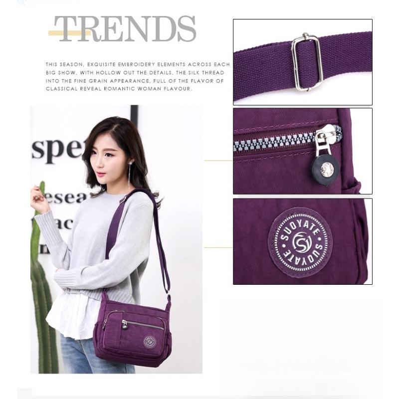 Nylon Multi-pocket Crossbody Bag for Women