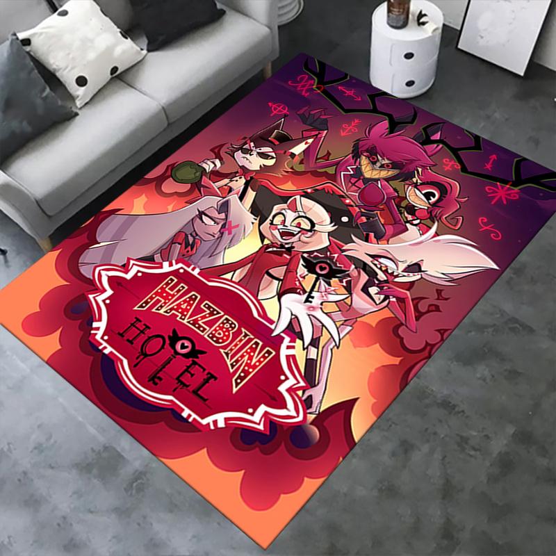 1pc Hazbin Hotel, Demon, Hell Office Carpet Soft Polyester Entrance Carpet Washable Non slip Machine