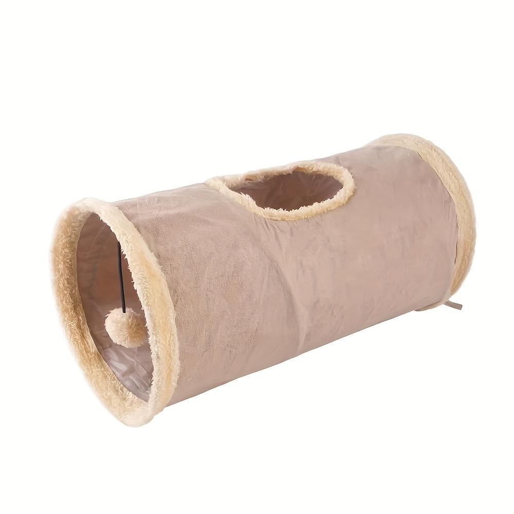 Foldable Velvet Cat Tunnel with Fun Ball Holes, Suitable for Small Pets Cat Tunnel