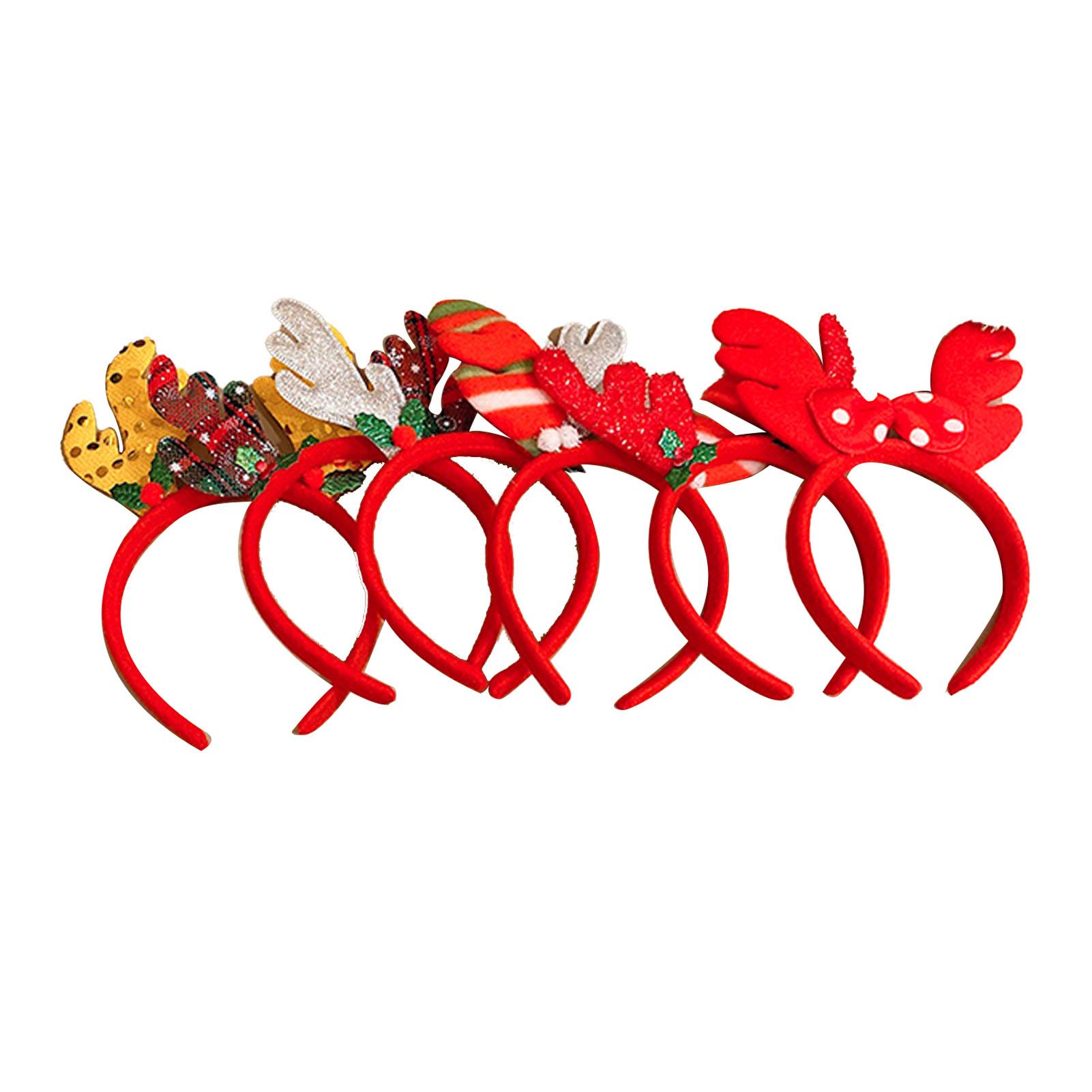 

5 шт. рождественская повязка на голову из мягкого хлопка и нержавеющей стали в виде рогов оленя, рождественская часть Санта-Клауса Christmas Antler