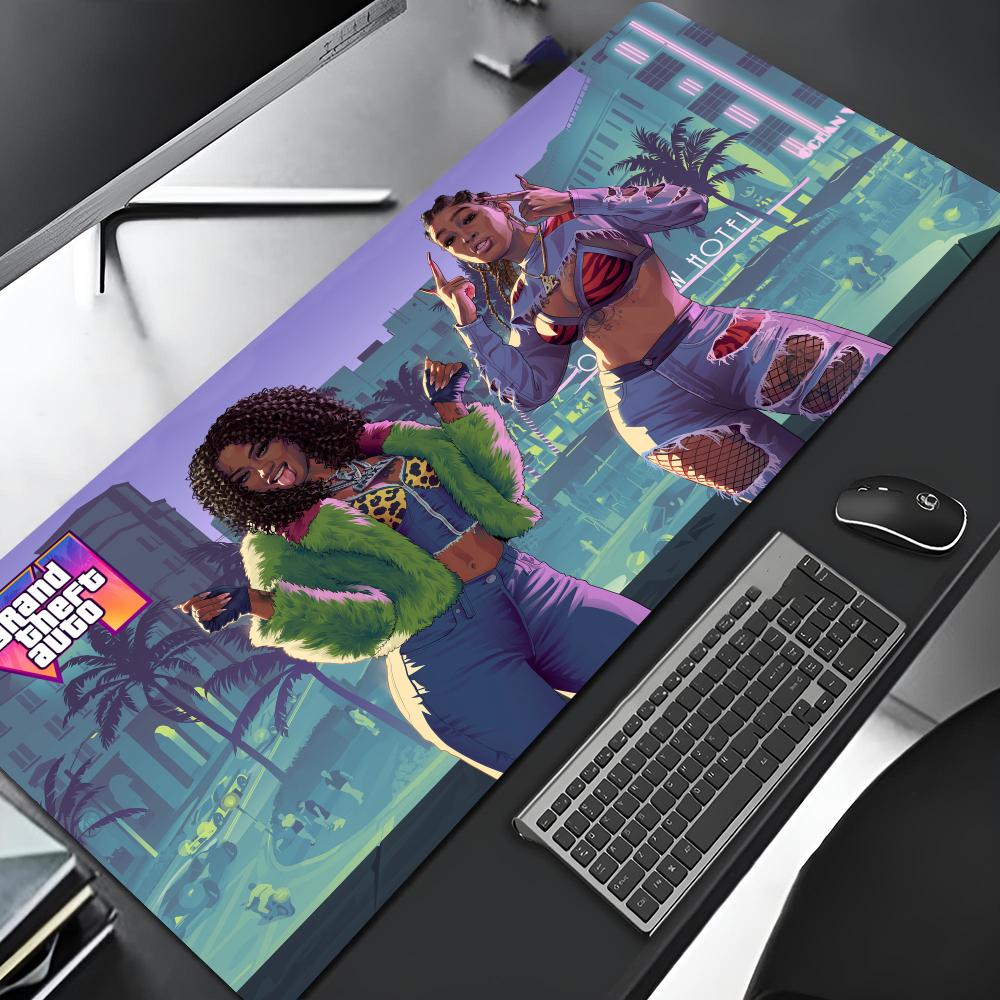 Rockstar Gta Grand Theft Auto Tappetino Mouse Cartone Animato Bordo Bloccato Grande Tappetino Gaming Tappetino Tastiera Giocatore Computer Tappetino Mouse Scrivania PC Scrivania Pa