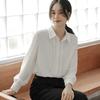 2025 Spring Women's Formal White Chiffon Long-Sleeve Shirt - Versatile and Professional Design