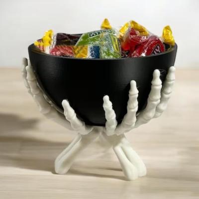 Gothic Skeleton Hands Candy Bowl, Halloween Storage Holder for Scary Home Decor, Multifunctional Party Organizer