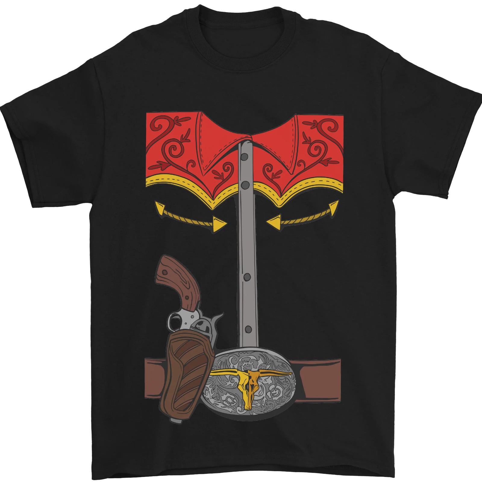 

26 Cowboy Fancy Dress Costume Outfit Stag Do Mens T-Shirt 100% Cotton Unisex T-Shirt M