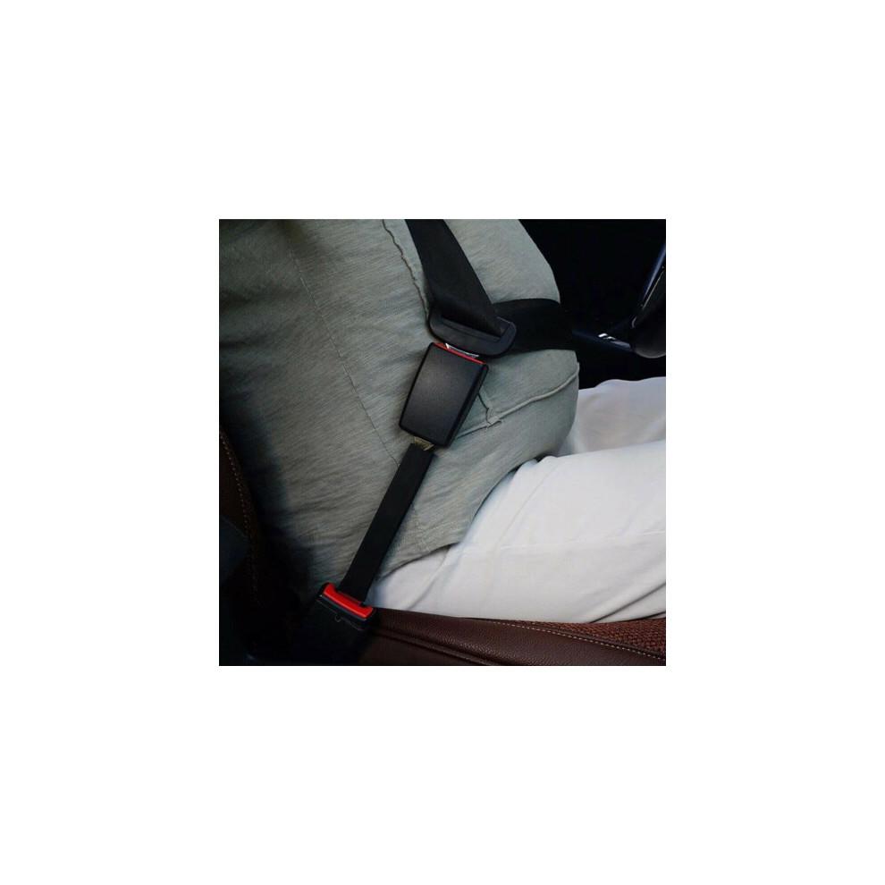 2Pcs Car Seat Belt Extension Clips - 25cm Universal Buckle Extenders, Black, High-Strength Stainless Steel, One-Button Install
