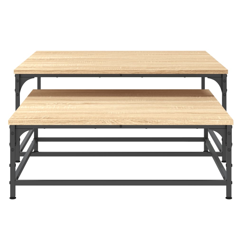  Slotted Tables, 2 Pcs., Sonoma Oak