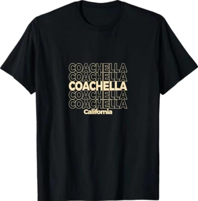 Vintage Coachella California Repeating Text Tshirt S