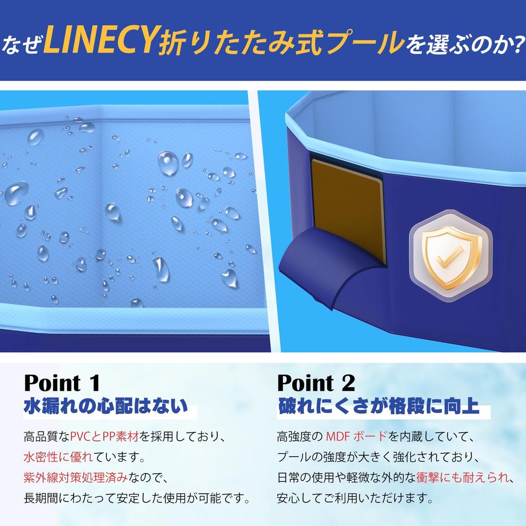 LINECY Large Vinyl Pool for Home No Inflation Suitable for Easy and Home Use, Kids, 10030cm, Required, Foldable, Balconies, Pets, Shower, Garden,