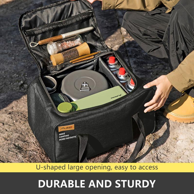 Outdoor Camping Bag 26L/30L/42L Folding Gas Tank Storage Bag Picnic Cookwre Container Camp Supplies Adjustable Partition