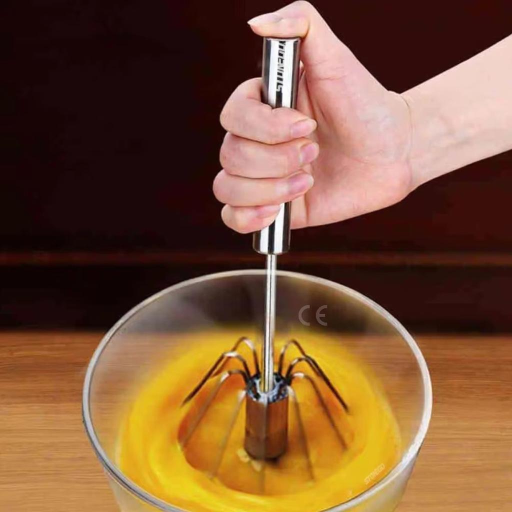 Stainless Steel Semi-Automatic Whisk Hand Press Mixer for Egg Cream
