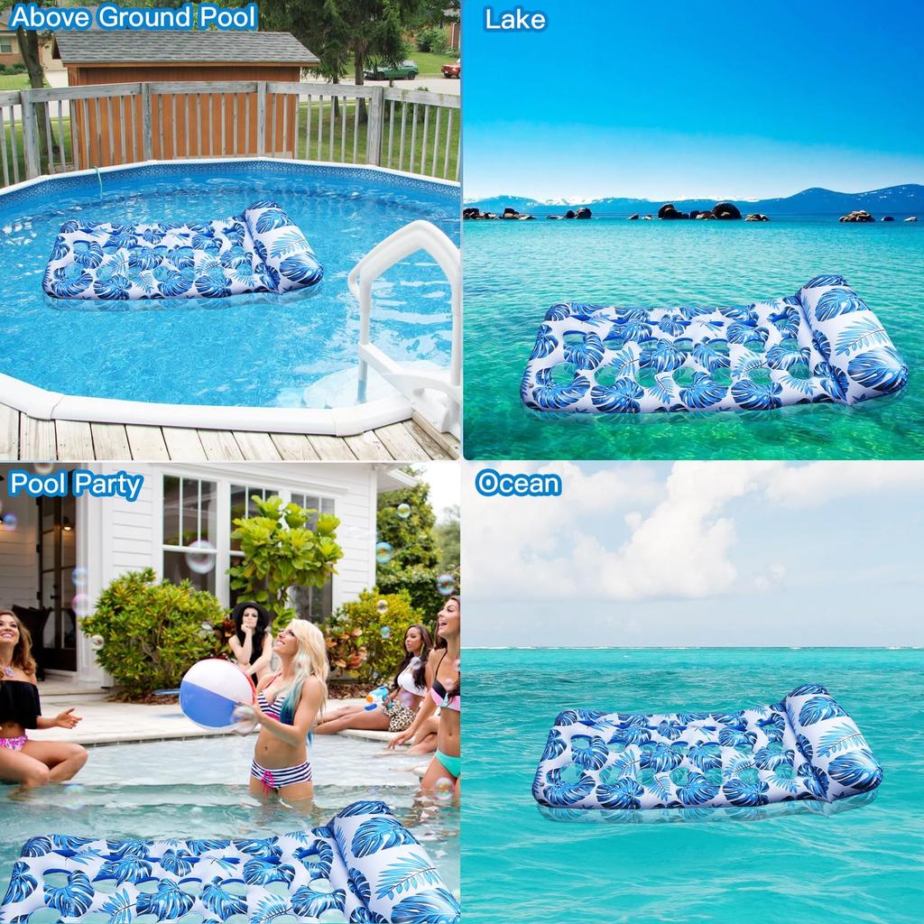 Float for Water Water Float Water Adults, Hammock, Mat, Pool, Float, Boat, Play, Beach, 18088CM (Blue)