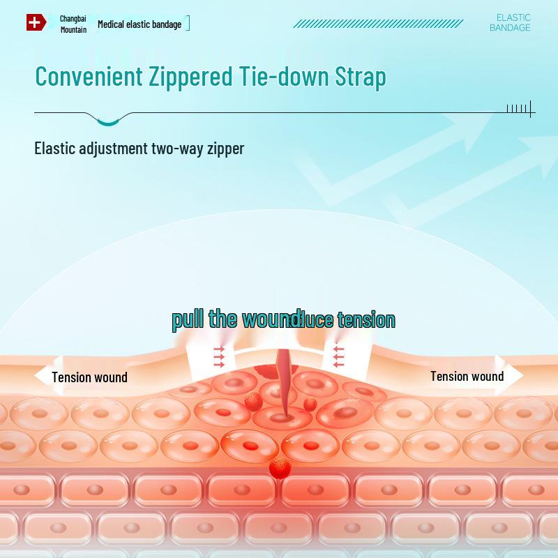 Changbai-Berg Elastisches Pflaster – Spannungsentlastungspflaster zur Hautwundverschluss, Klebeband ohne Nähte mit Schnalle
