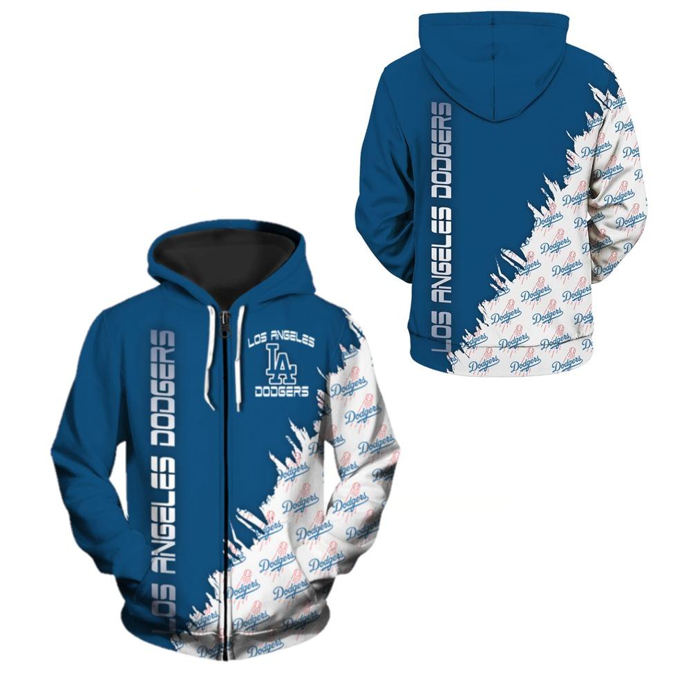 

Толстовка на молнии La-Dodgers с 3D принтом унисекс