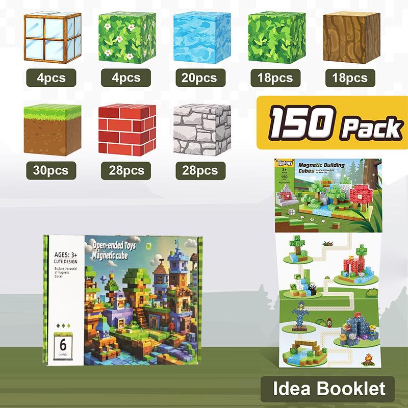 Pink Princess Castle Magnetic Cube Building Blocks - STEM Educational Toy Set