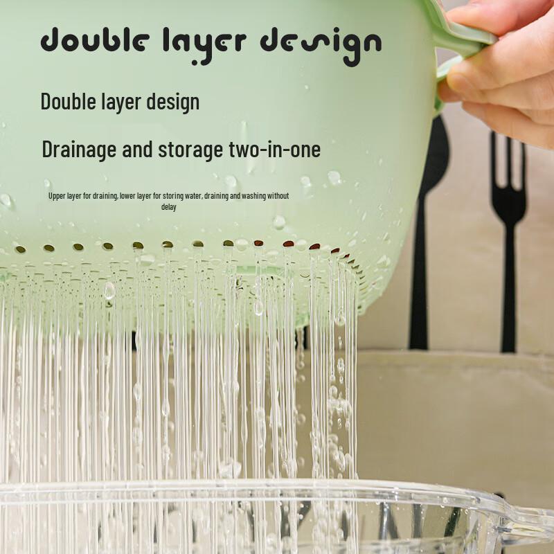 ABXTAO Double-Layer Draining Basket Set