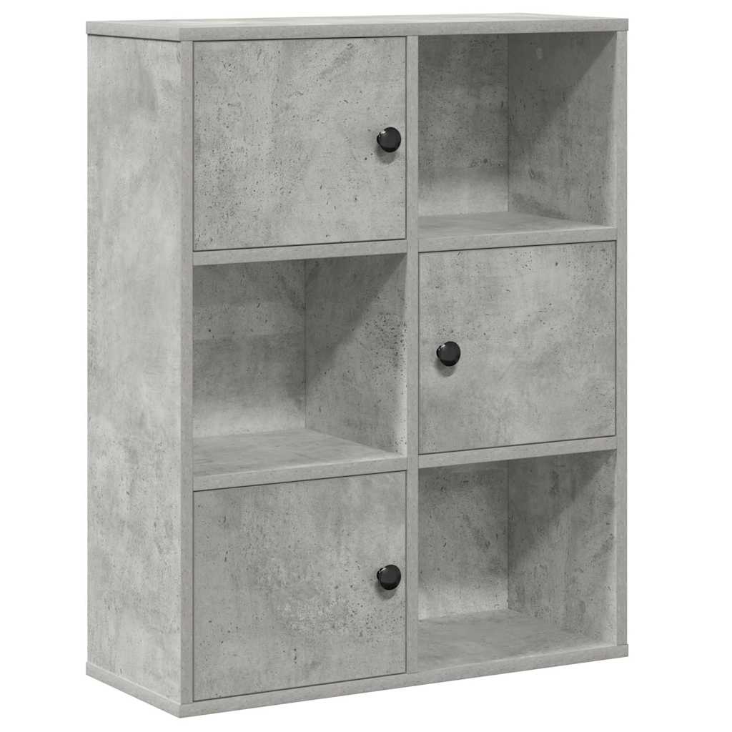 Bookshelf Concrete Grey 60 x 24 x 76.5 cm Engineered Wood