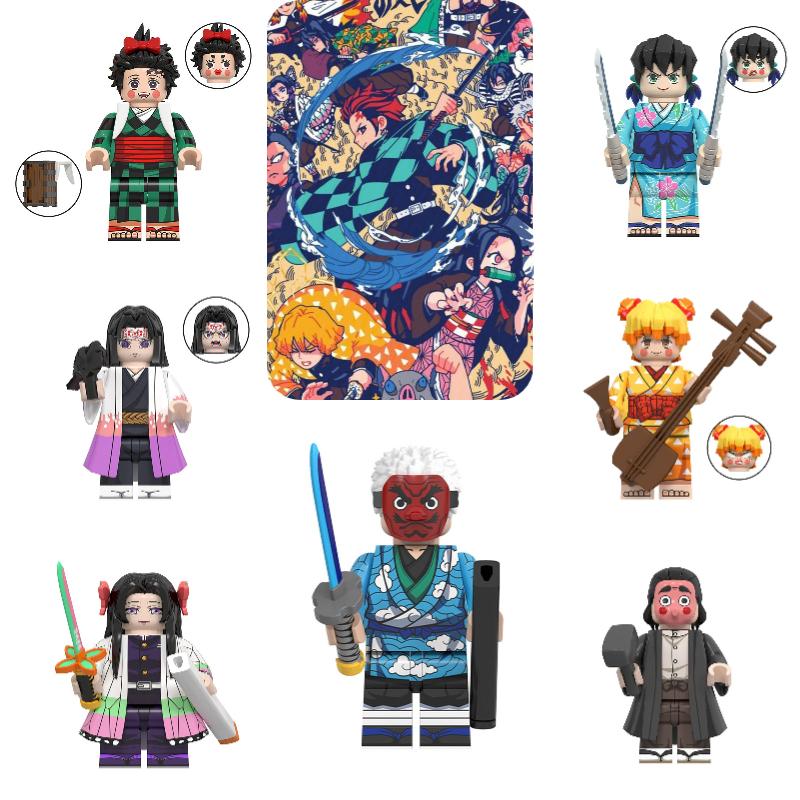 Demon Tanjiro Slayer Minifigures Nezuko Building Block Puzzle Toy Kids Gifts