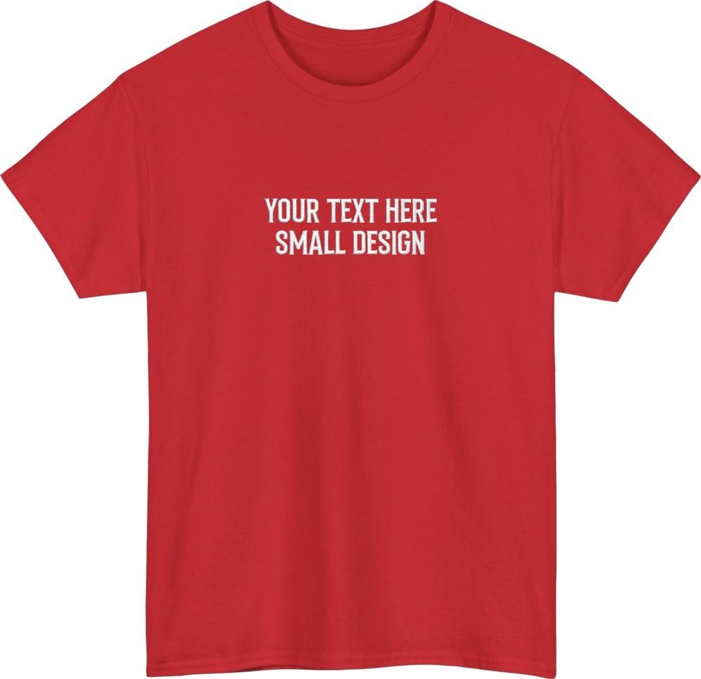 Personalised Embroidered Text Logo TShirt Custom Small Design Tee Top S