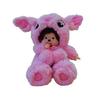 Cartoon Monchhichi Stitch Plush Doll Kawaii Soft Stuffed Animal Toy for Kids Girls Pink Cute Gift