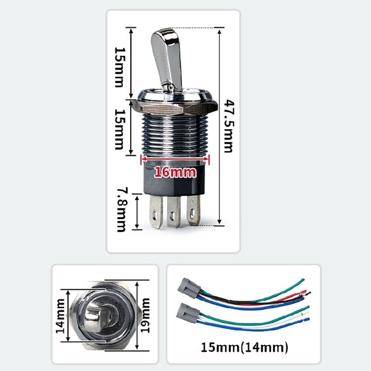 Sturdy Metal Two Position Toggle Switches With LED Light Designs for CustomES Electronics And Model Making Supplies