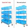 Stainless Steel Slanted Mesh 4-Tier Storage Cart