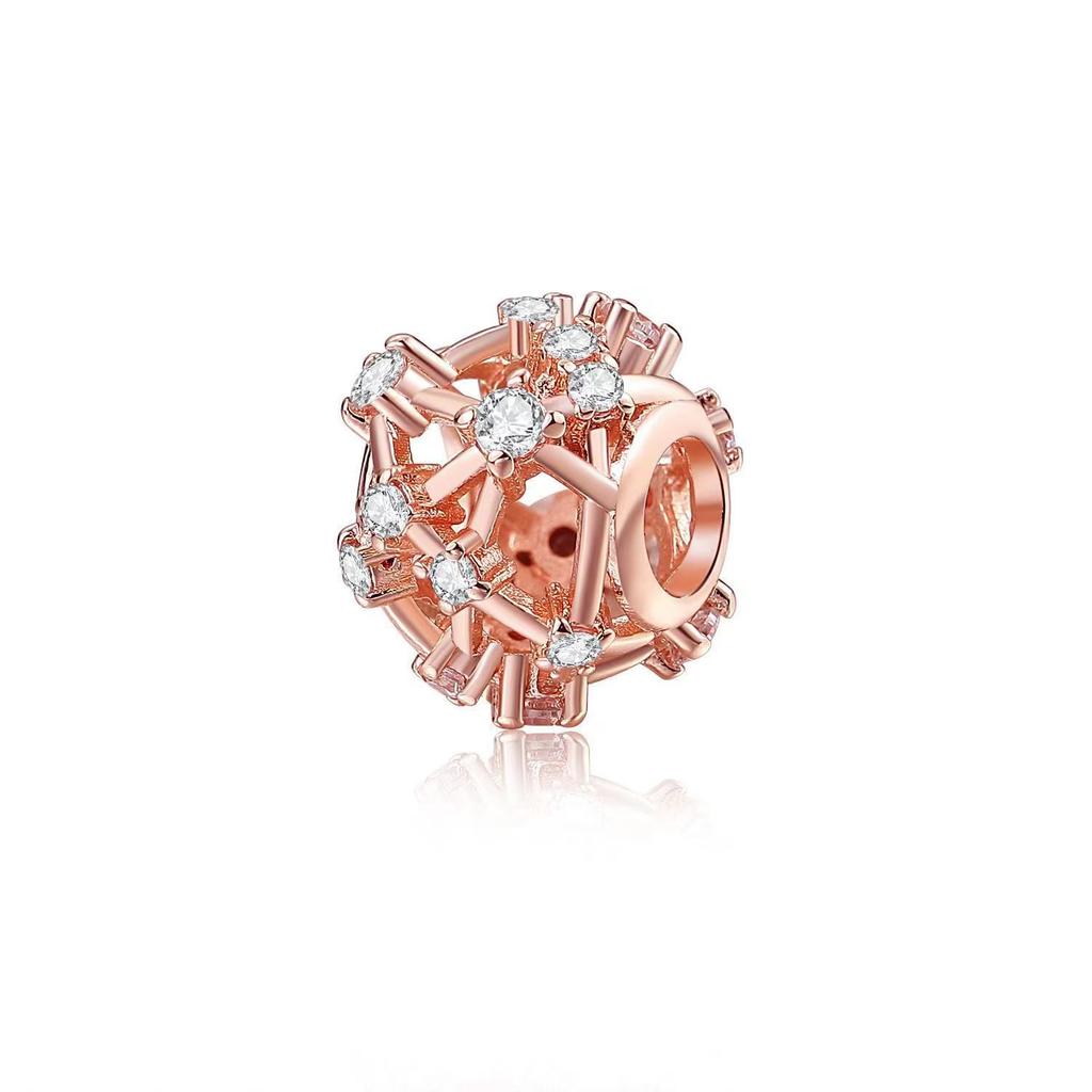 White Copper Silver Plated Beads Rose Gold Hollow Galaxy String Decoration Diy Beaded Bracelet Accessories Jewelry
