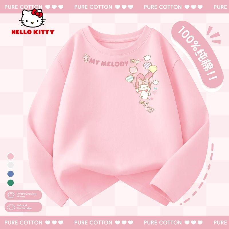 Hello Kitty Girls' Long-Sleeved T-Shirt 2026 New Kidsren's Spring Top Pink Spring Clothing Girls' Bottoming Shirt