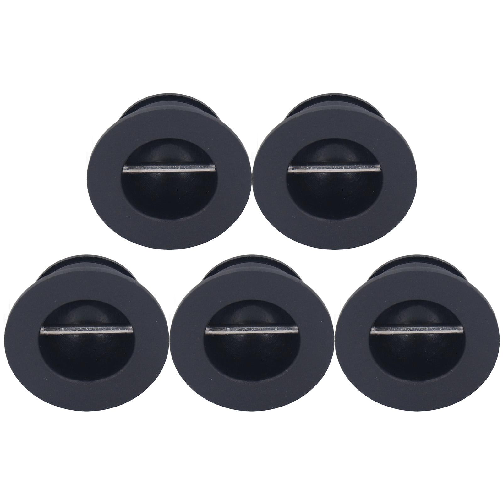 

5pcs Surf Leash Plug Replacement Round Board Cup Plug for Surfboard Longboard Black