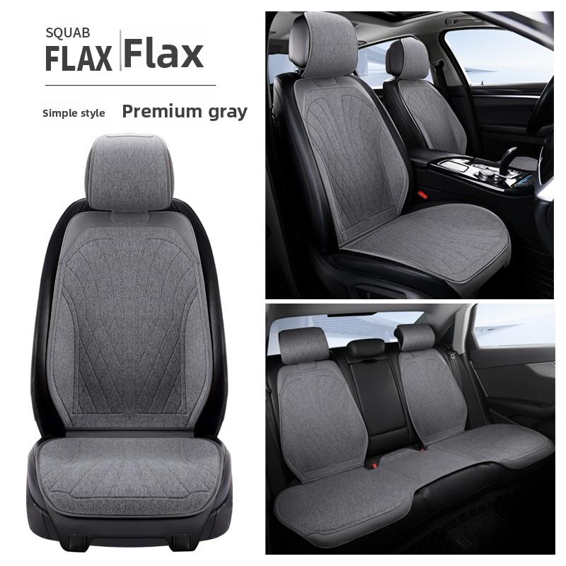 Luxury Car Seats Protection Universal Flax Car Seat Cover All Season Breathable Auto High Quality Flax Saddle Pad Seat Covers