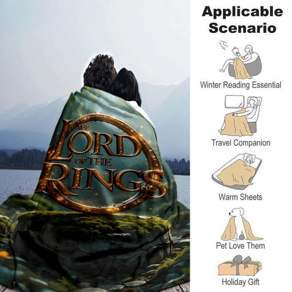 1pc Lord of the Rings Flannel Blanket Soft Warm Throw for Home, Office, Travel, All-Season Cozy Bedding GiftL1293