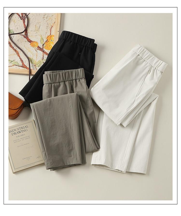 Zipper Pocket Small Leg Pants for Women In Spring 2026, Fashionable and Versatile, Elastic Waisted Casual Cropped Pants