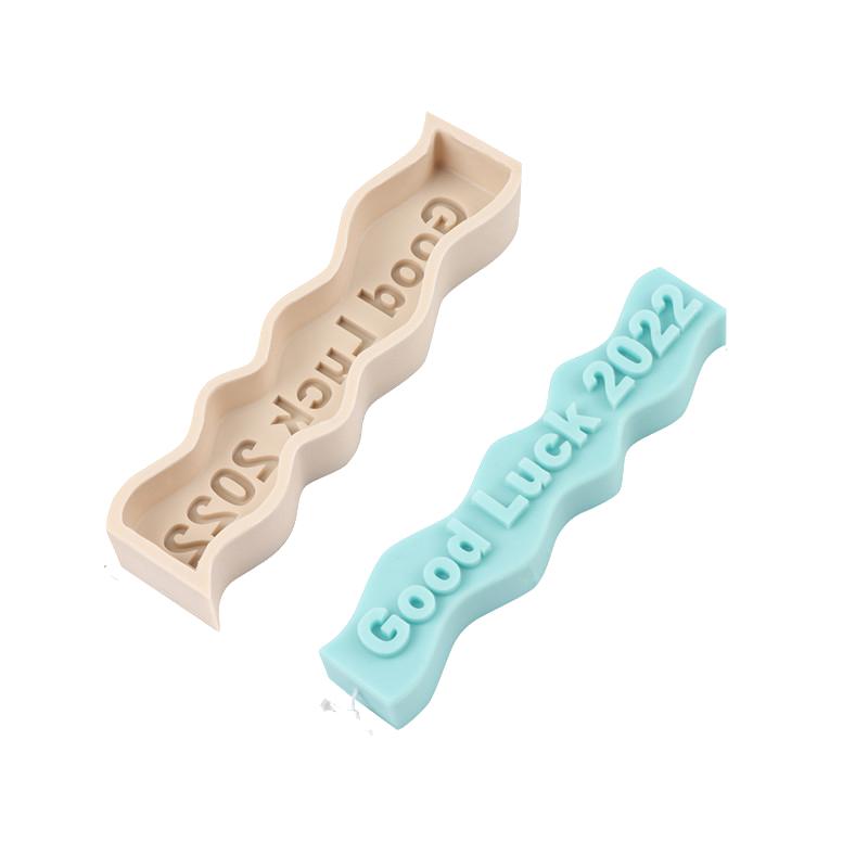 Slogan Letter Waves Candle Silicone Mold DIY Making Geometric Aroma Candle Resin Candle Molds DIY Gift Clay Craft Home Decor
