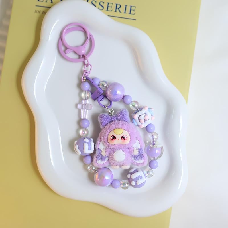 1 Piece Cartoon Doll Handmade Trendy Play Bag Hanging Accessories Cream Three Year Old Cute Grain Keychain Pendant Gift