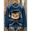 Autumn Fashionable Comfortable Casual Versatile Loose Women's Multi Color Printed Round Neck Long Sleeved T-Shirts