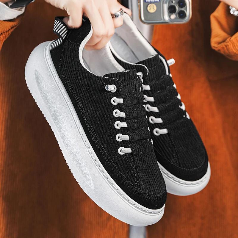 

Удобные новые мужские кроссовки, мужская повседневная обувь из микрофибры, нескользящая спортивная обувь, коричневые вельветовые мужские кроссовки 39 чёрный