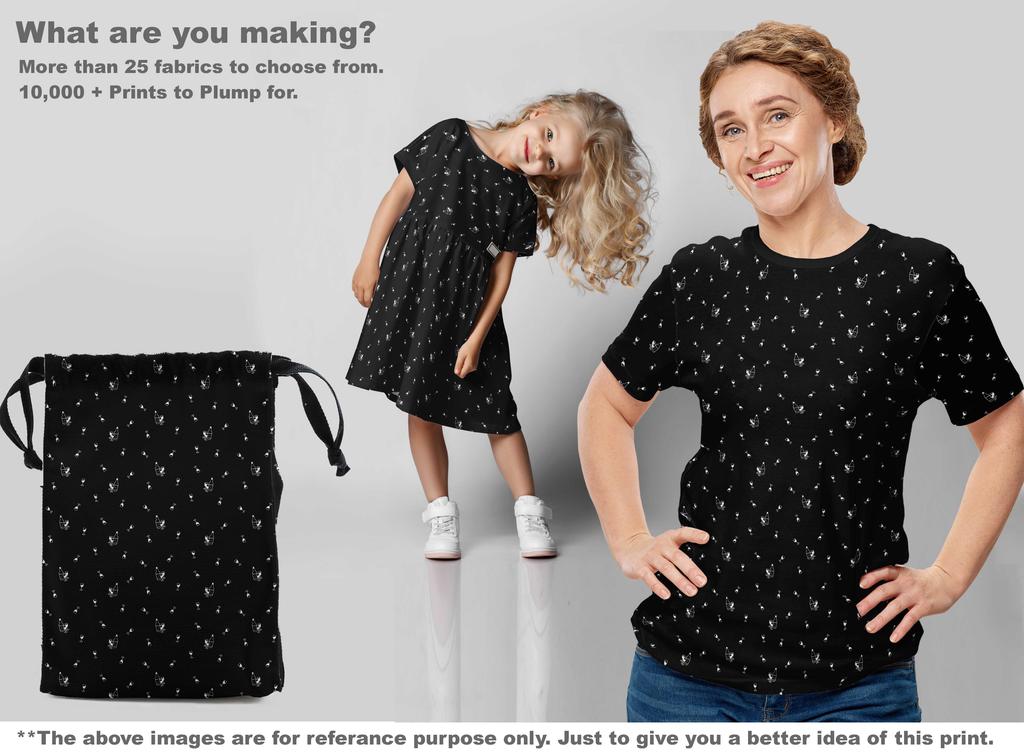 oneOone Cotton Flex Black Fabric Wine Dress Material Fabric Print Fabric By The Yard 40 Inch