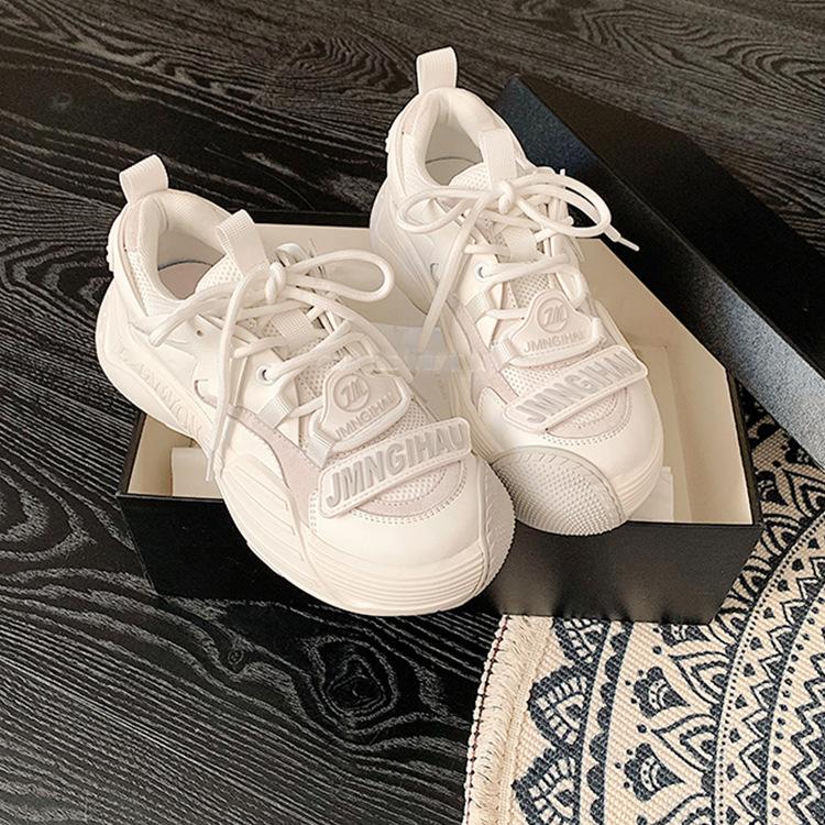 

Daddy Shoes женские пуховые молочные туфли с круглым носком из кожи, уродливые милые универсальные повседневные туфли с толстой подошвой из сетки