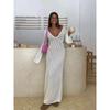 Summer New Beach Skirt Women Solid Sexy Knitted Hollow Beach Bikinis Swimsuit Outerwear Cover Up Sun-Protective Clothing
