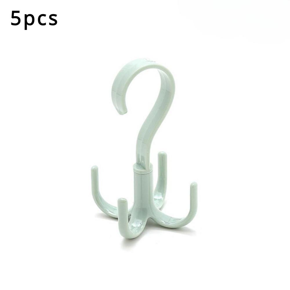 3 шт., поворотный на 360 градусов четырехзубый крючок для гардероба и сушки галстуков - многофункциональная вешалка и крючки для галстуков 3pcs зелёный