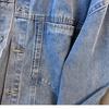 Korean Style 2025 Loose Mid-Length Denim Jacket with Large Pockets for Women Students